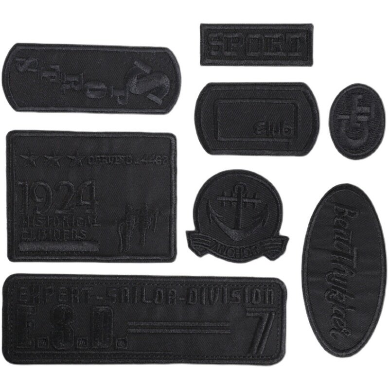 自粘免缝黑色羽绒服补丁贴补衣裤贴破洞修复刺绣布贴修补布丁装饰