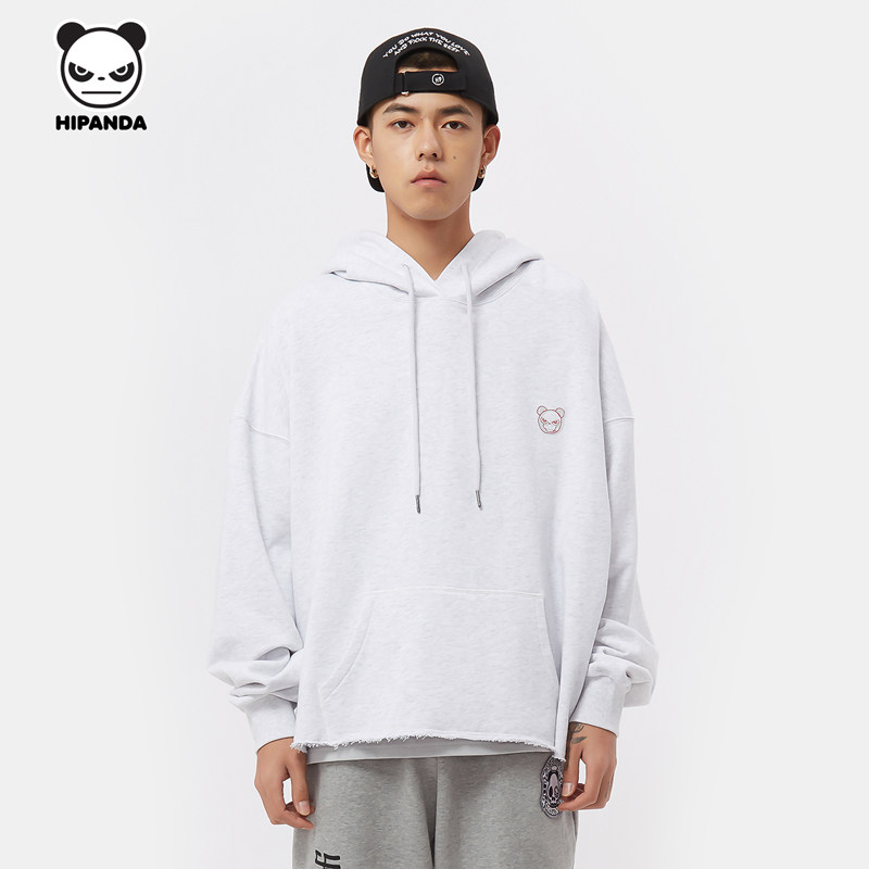 卫衣hipanda连帽套头男款鬼脸涂鸦印花熊猫商场卫衣