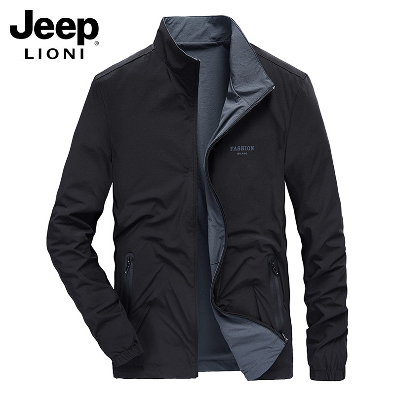 男士外套成熟稳重薄款商务休闲2022春秋季新款中年人夹克爸爸春装