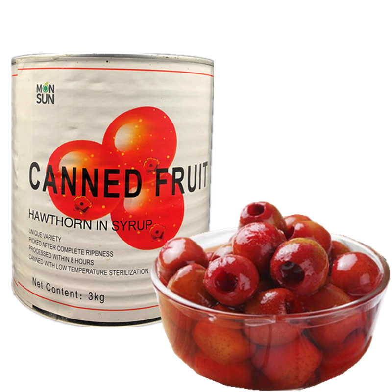 蒙欣山楂罐头3000克包邮免运费水果罐头食品速食果捞酸甜开胃红果