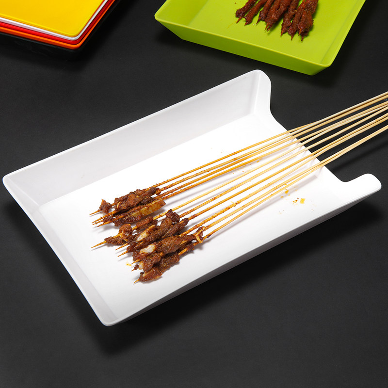 串串盘子长方形10个装密塑料火锅菜盘烧烤炸串盘盘