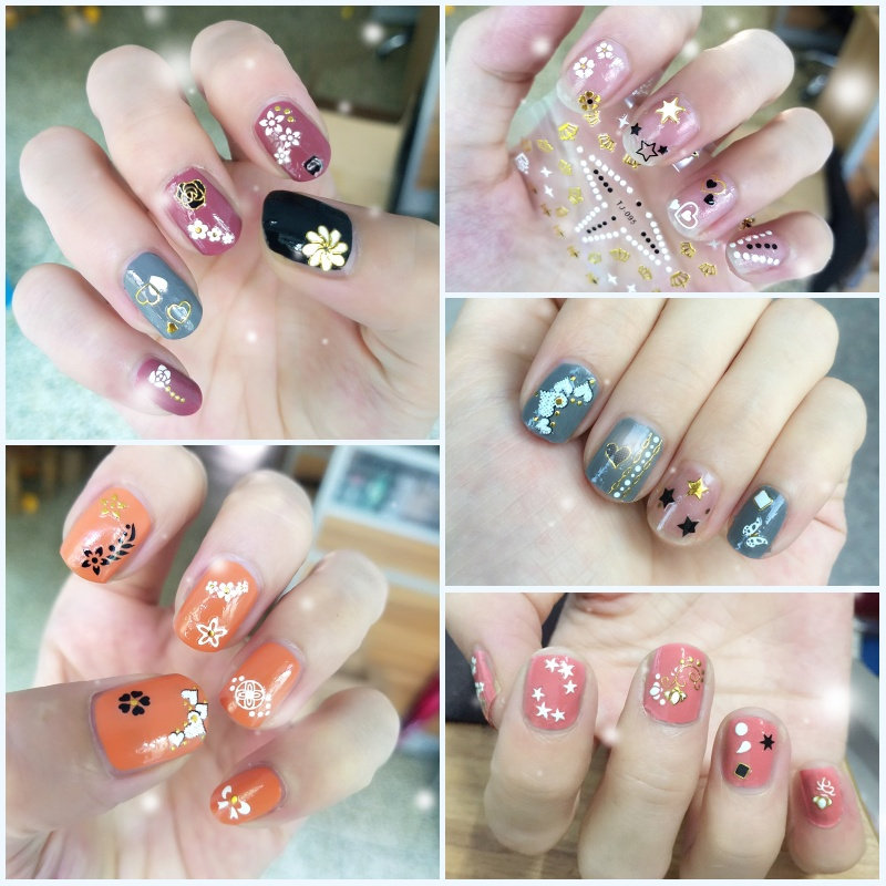 新款美甲贴花韩国时尚防水环保儿童美甲贴纸持久饰品工具指甲贴纸