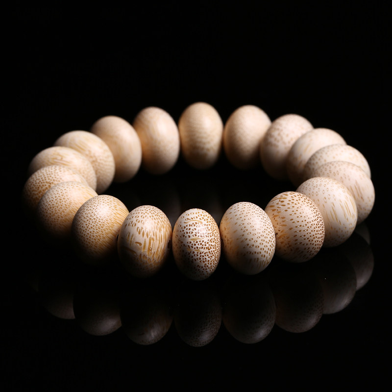 天然龙血金丝竹手串男女棕竹木佛珠椭圆珠子原料手把江金石