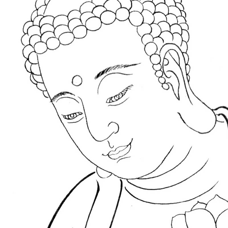 工笔画四尺练习临摹初学者三圣西方佛像打印人物国画