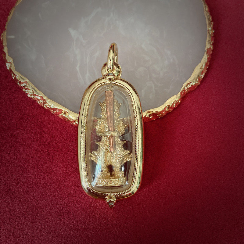 外壳佛牌顶鼎泰国龙婆man鬼王吊坠夜叉金色泰国特色