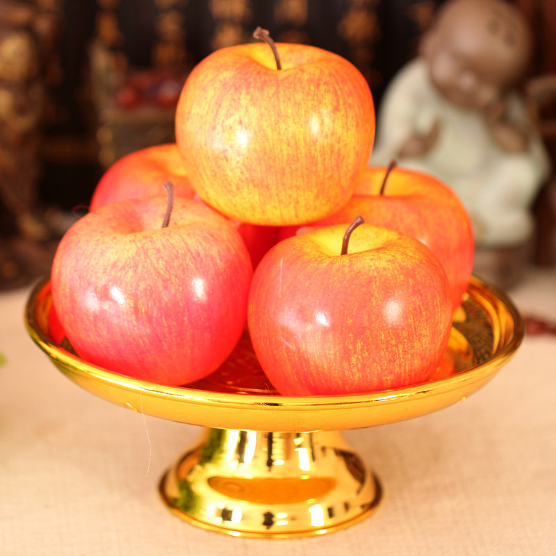果盘聚缘阁塑料仿真苹果居家装饰用品水果摆件贡品摆件