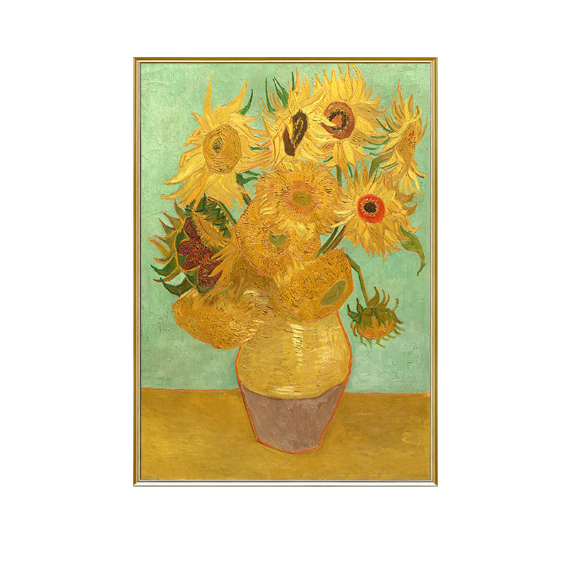 梵高名画临摹手绘油画欧式客厅三联装饰画美式油画