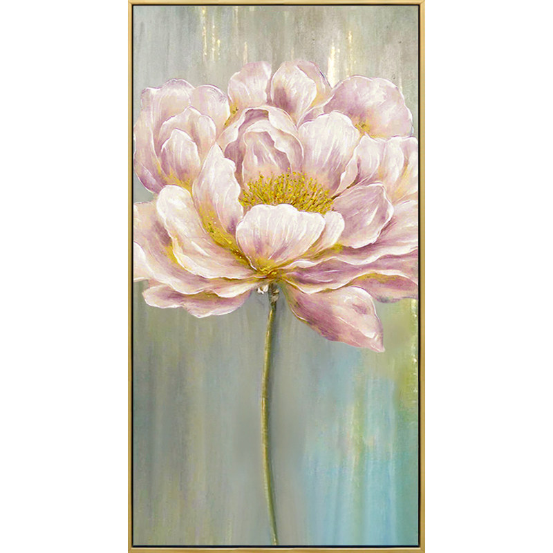 牡丹丹纯手绘油画现代轻奢客厅走廊过道挂画油画