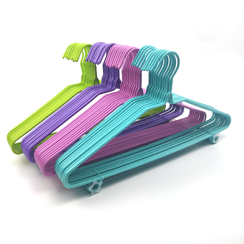 加粗加硬衣架成人儿童防滑浸塑不锈钢杰利来大衣金属衣架