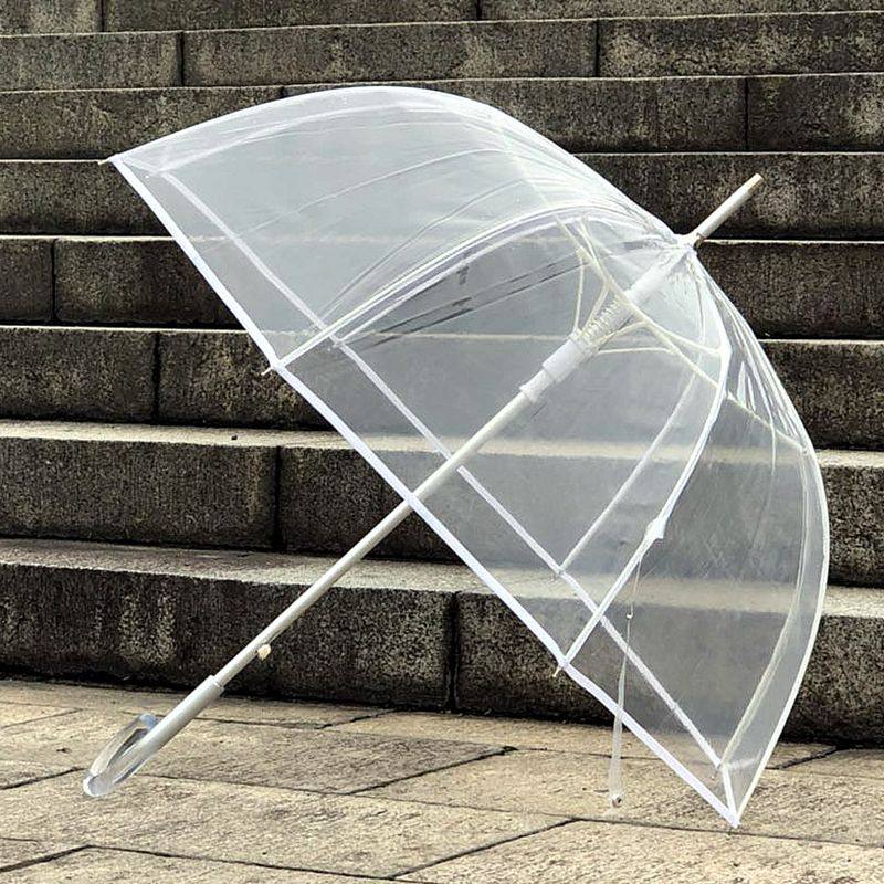 透明qiutong欧美美系加拱女用阿波罗雨伞抗风长柄伞