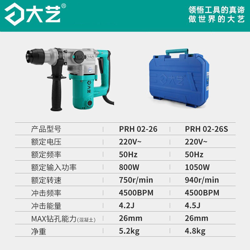 大艺电锤0226s功能1050w转子定子外壳开关开关电源角磨机