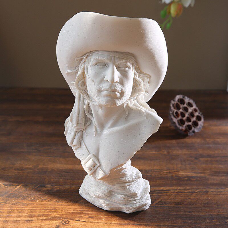 美术砂岩白色石膏人物头像摆件雕塑造型摆设白模填色