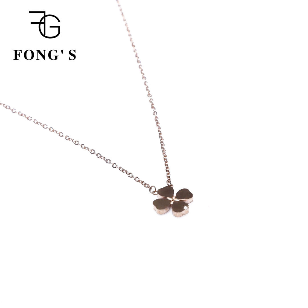 fong珠宝四叶草项链项链