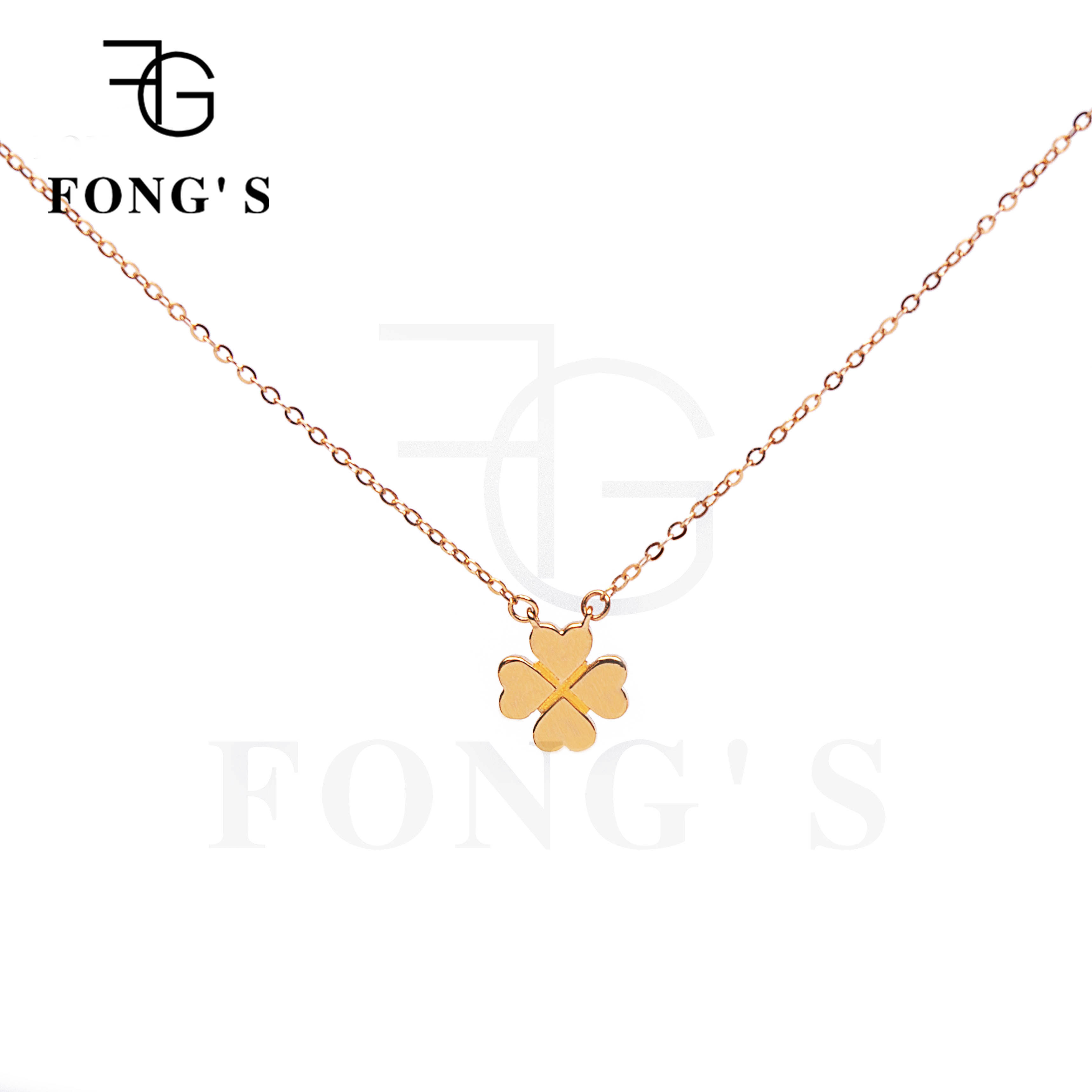 fong珠宝四叶草项链项链