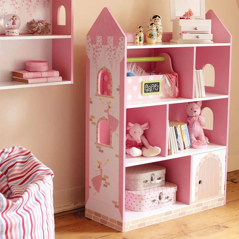 书架儿童儿童书宝宝落地公主书柜小房子绘本粉色书架