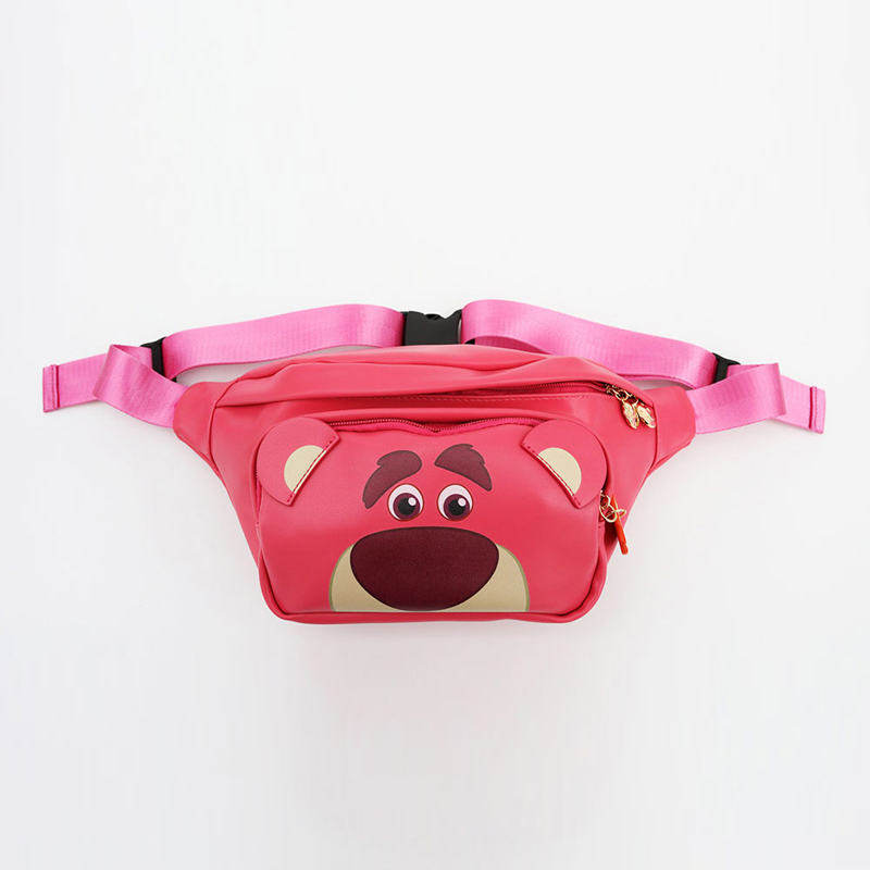 台湾直邮迪士尼大脸皮革多功能腰包卡通休闲可爱动漫背包