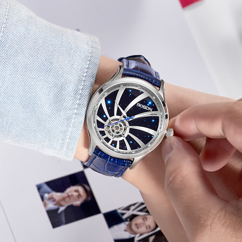 劳士顿正品梦想者系列机械表时尚潮流男表休闲商务皮带腕表2119