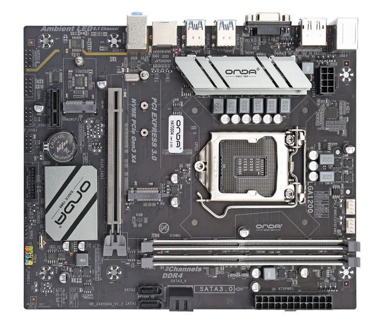 主板昂达h410mb460vh台式机1200针兼容10代i5主板