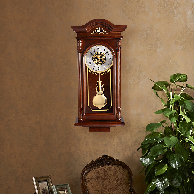汉时欧式挂钟钟表客厅实木创意装饰装饰音音乐挂钟