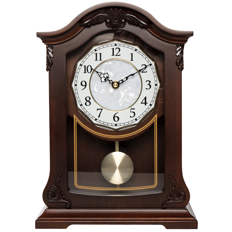 汉时座钟欧式客厅桌柜吧台装饰家用实木坐钟座钟