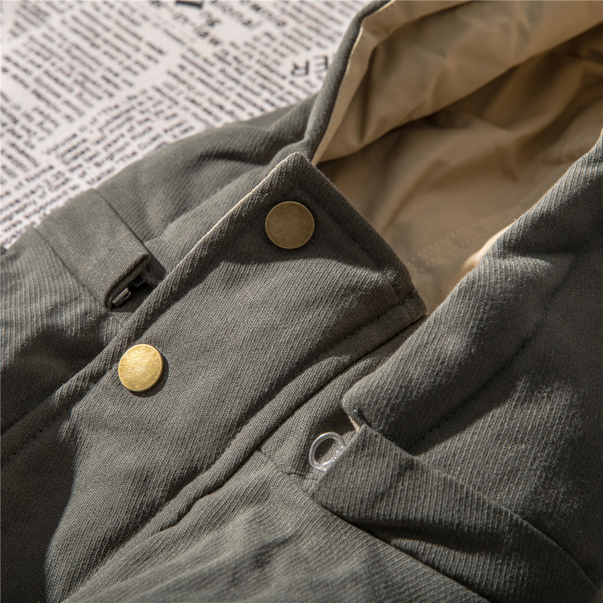 质感纹理 重磅菱形内衬夹棉加厚外套美式复古日系潮牌棉衣棉服冬