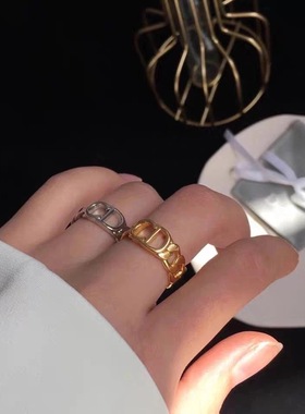 厂家直供新款cd字母女罗马简约戒指