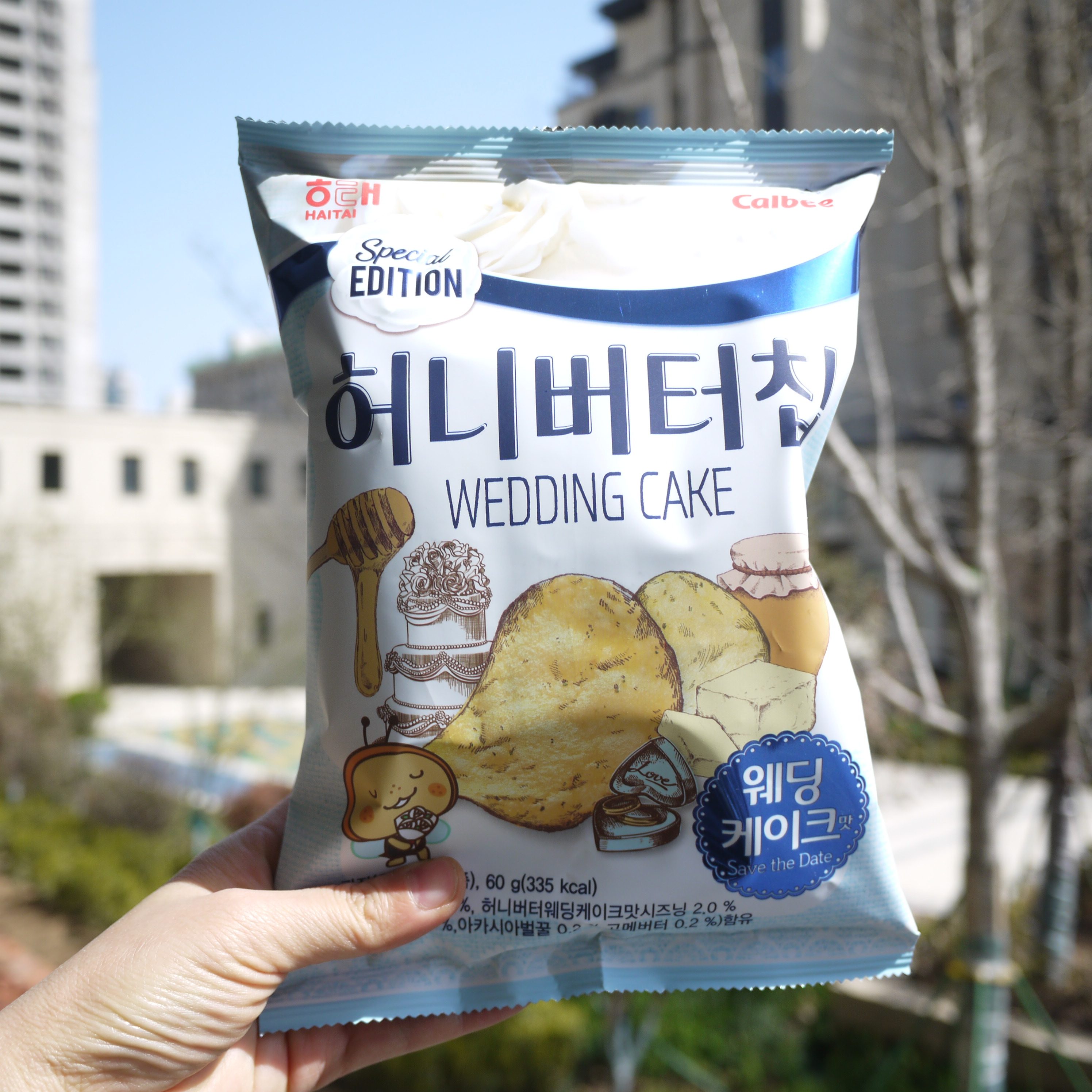 韩国春季樱花薯片海太蜂蜜黄油薯片60g土豪限量土豆片脆片