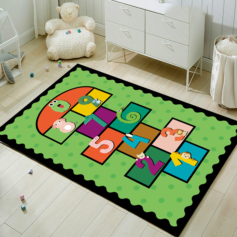 地毯儿童卡通跳房子卧室地垫满铺床边幼儿园早教地毯