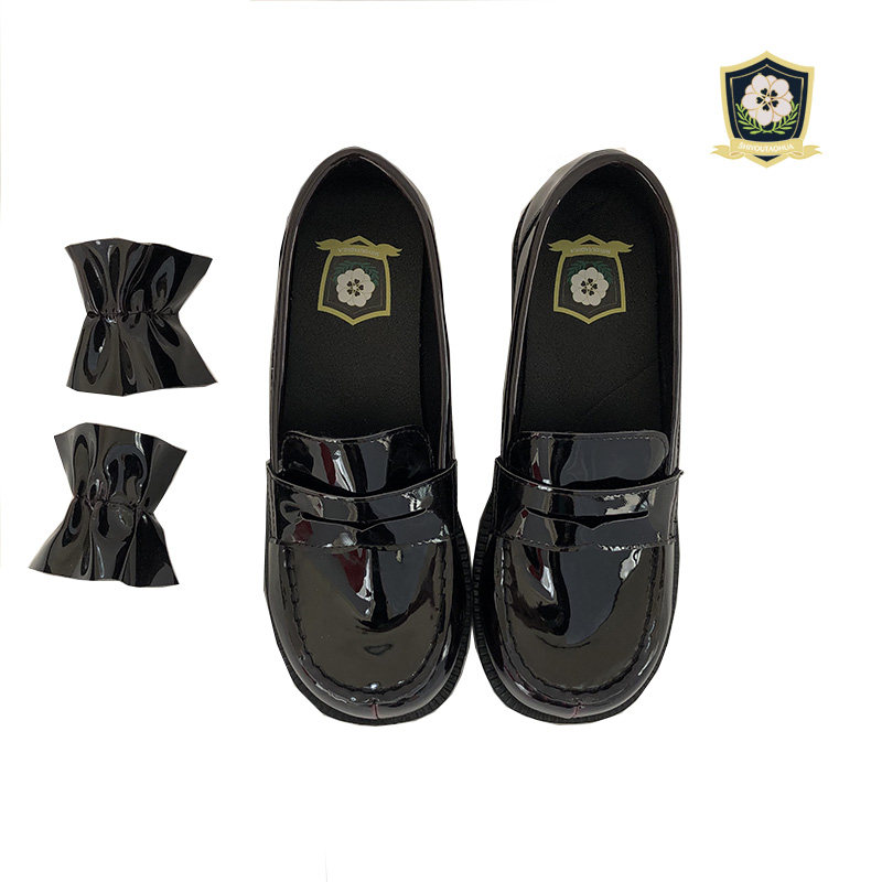 限定学院制服传统中跟jk北川双色原创桃花单鞋