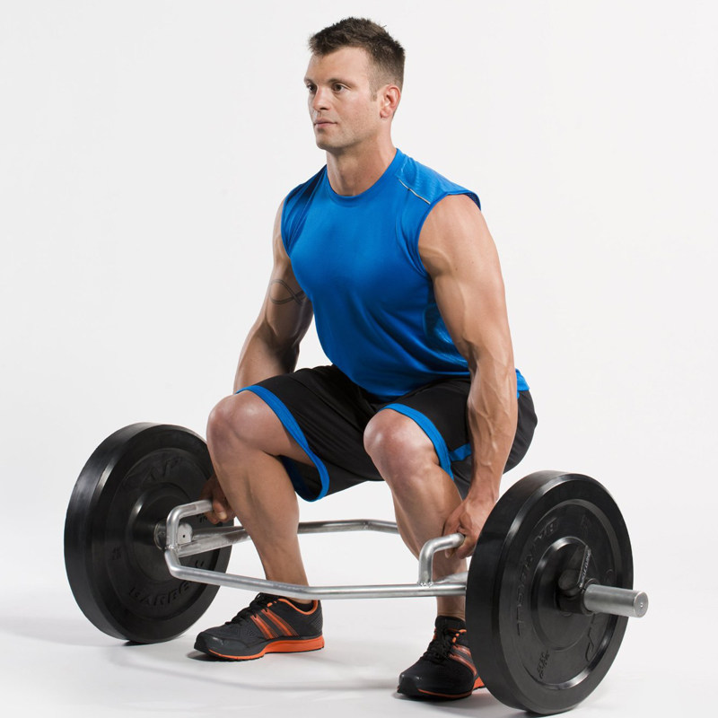 曲杆杠铃助力专业深拉器材硬拉耸肩六角杠大杠铃