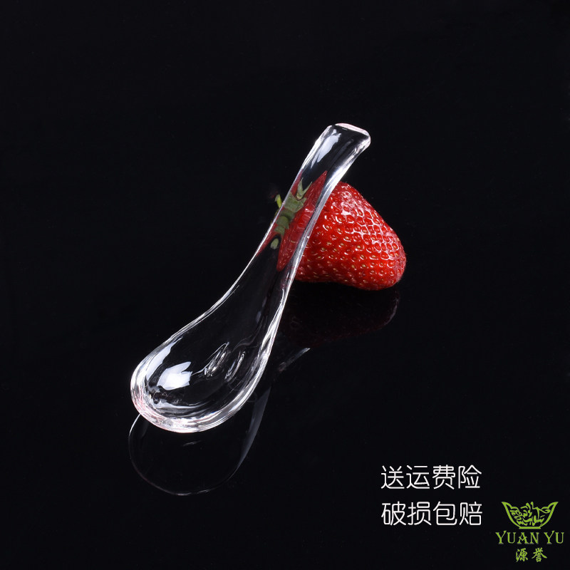 加厚水晶玻璃勺子汤勺耐热腐蚀无铅家用调羹汤勺