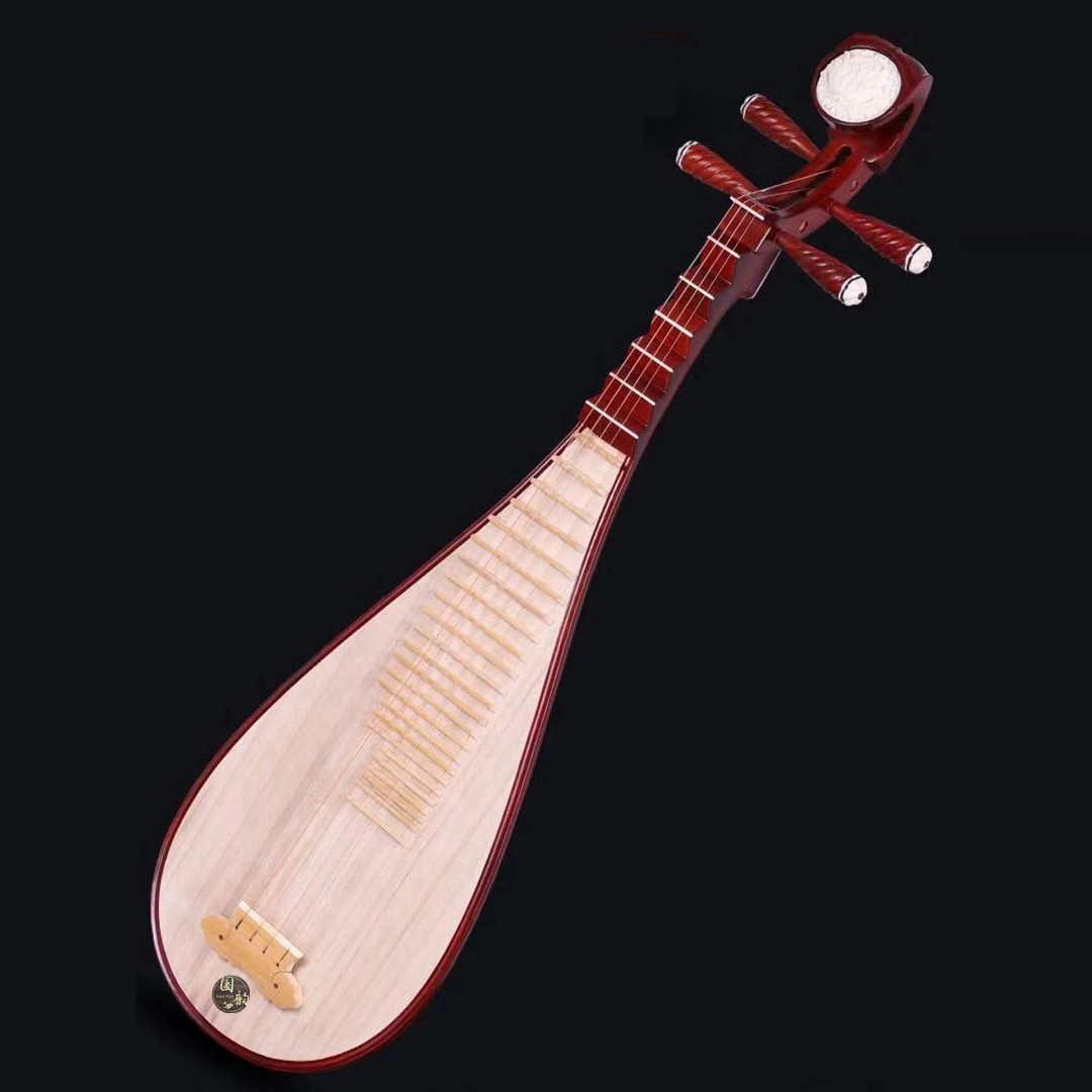 琵琶专业花梨原木木色抛光民族乐器成人配件琵琶