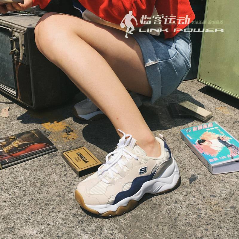 斯凯奇女鞋三代skechers林允款厚底老爹熊猫88888210149094跑步鞋