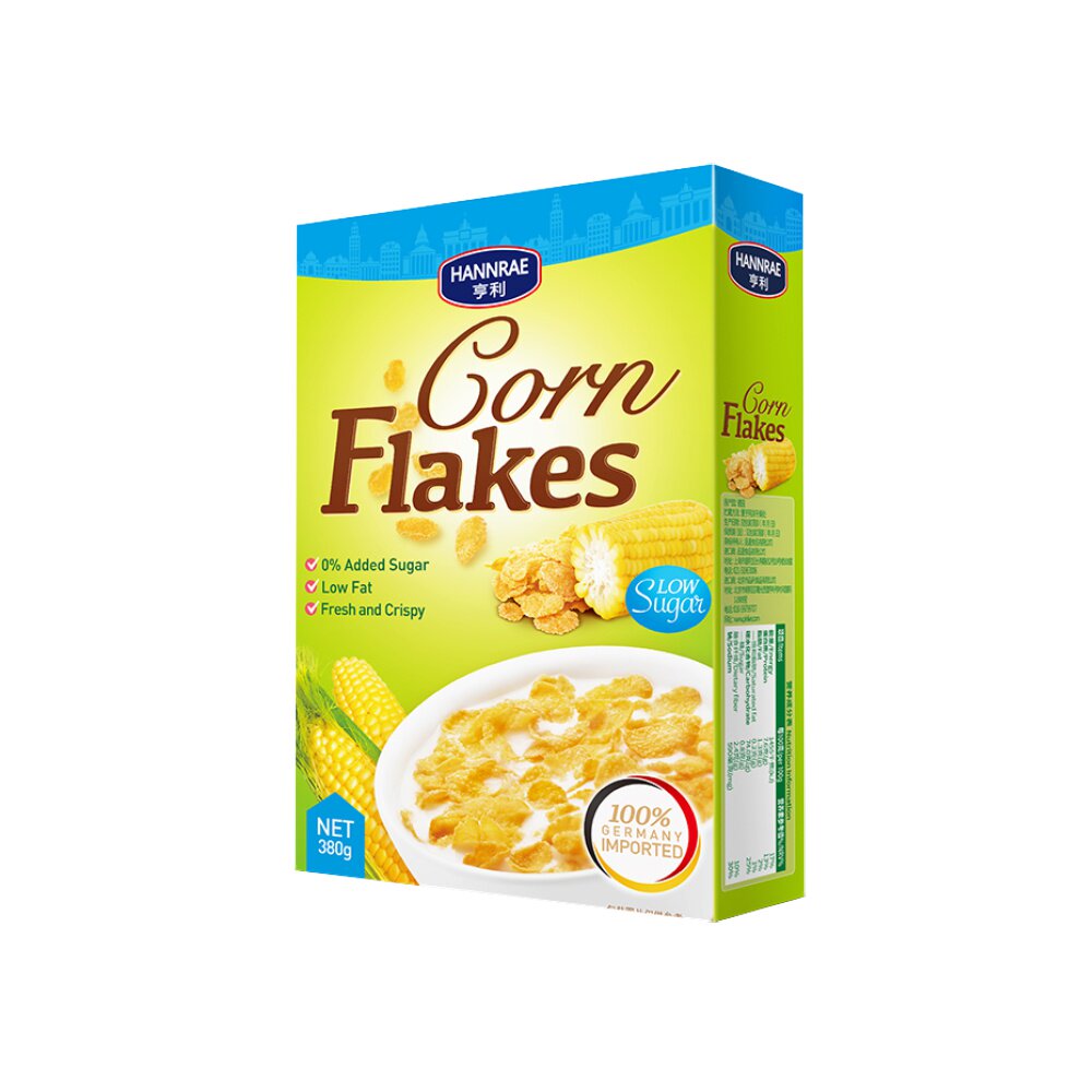 亨利低糖低脂玉米片380g乌克兰进口营养早餐即食冲饮谷物麦片零食