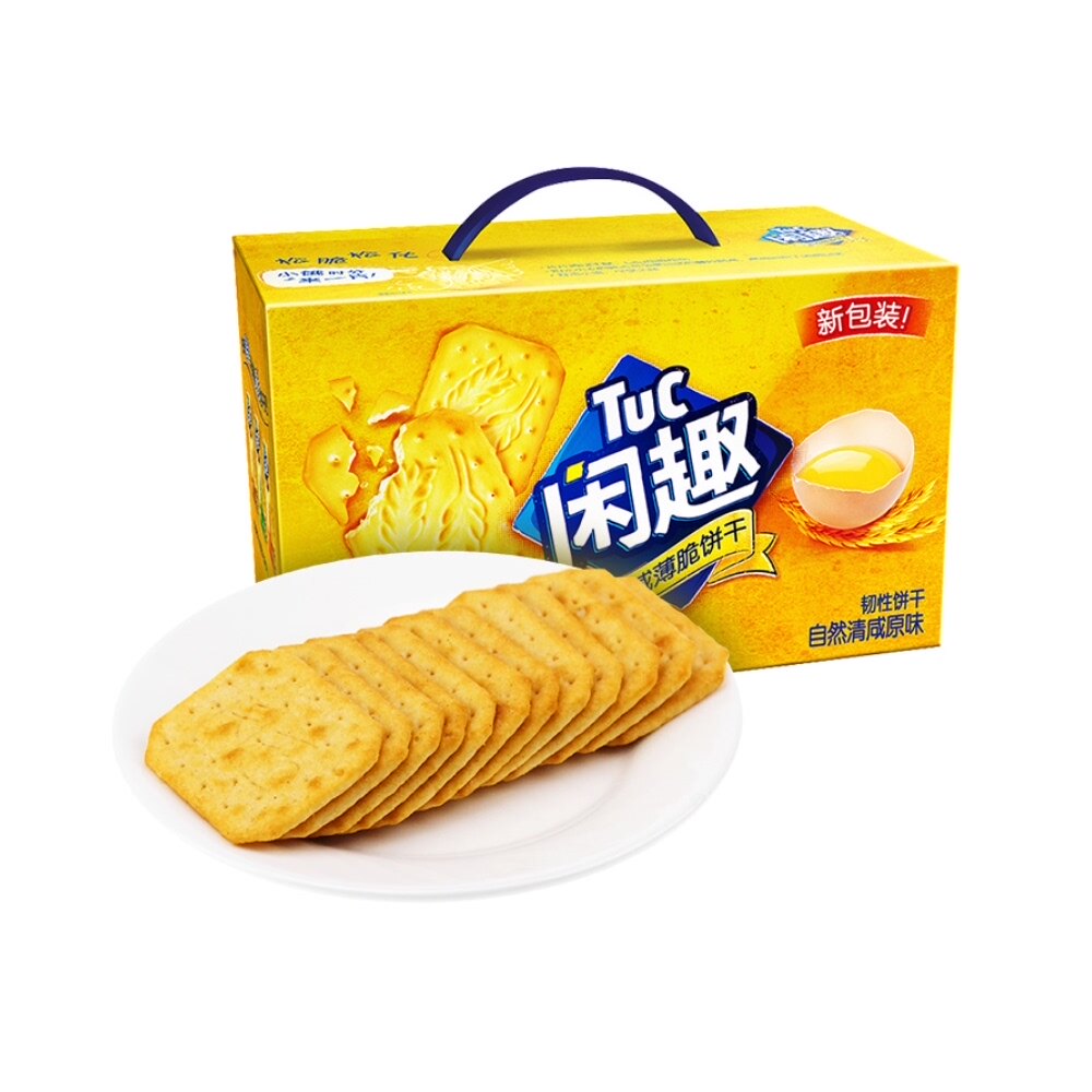 闲趣原味薄脆饼干自然清咸900g休闲儿童零食美味早餐咸味饼干