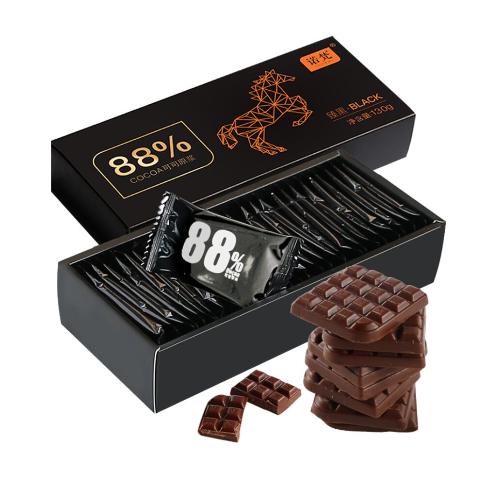 诺梵88%纯可可黑巧克力礼盒装儿童零食中秋节礼物礼品送女友130g