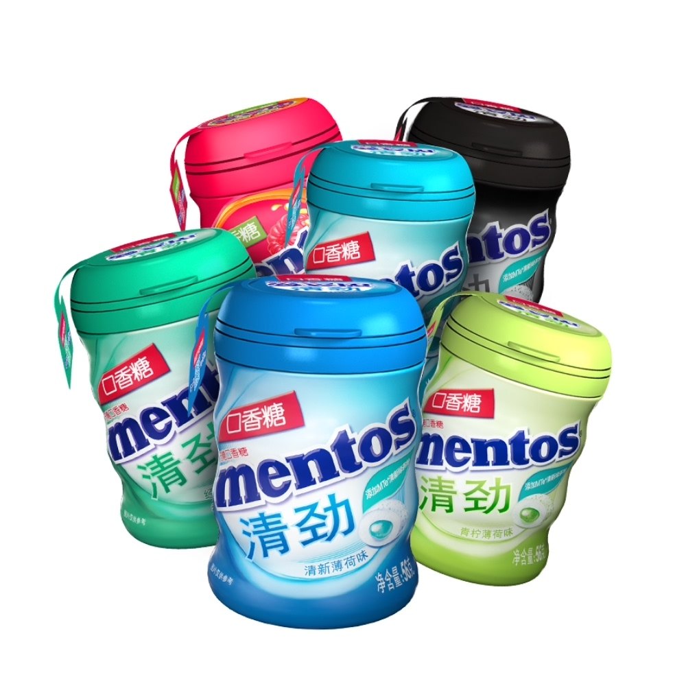 曼妥思清劲无糖口香糖特强薄荷56g清新口气办公室口香糖