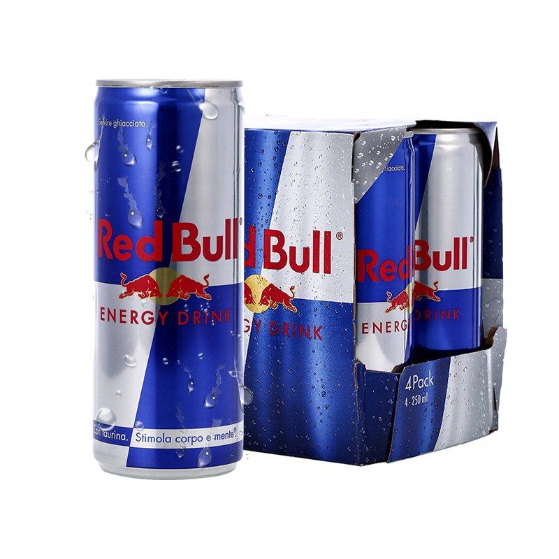 redbull奥地利进口红牛带气维生素功能运动饮料250ml*4罐组合装