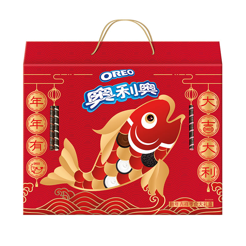 奥利奥发财包新年吉祥零食大礼盒568g1盒休闲美味情人节礼物新品
