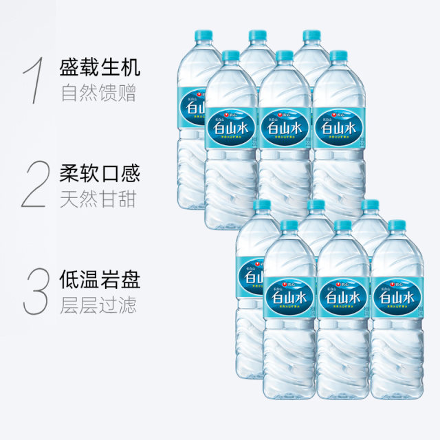 Agricultural heart Bai Mountain water natural drinking pure mineral water 2L * 6 bottles * 2 box bubble tea cooking export Korea Agricultural heart Bai Mountain water natural drinking pure mineral water 2L * 6 bottles * 2 box bubble tea cooking export Korea