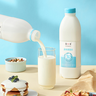 简爱酸奶原味裸酸奶1.08kg低温家庭装大瓶装发酵乳分享装无添加