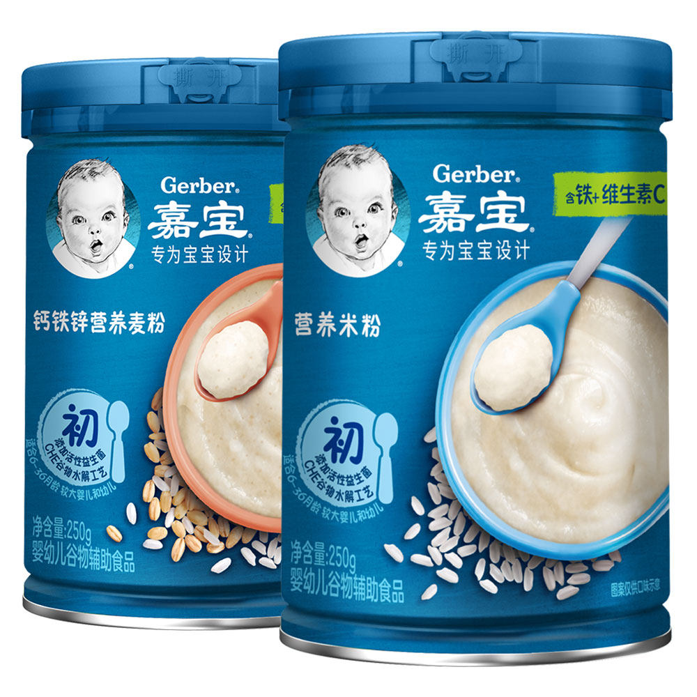 嘉宝钙铁锌麦粉嘉宝原味米粉