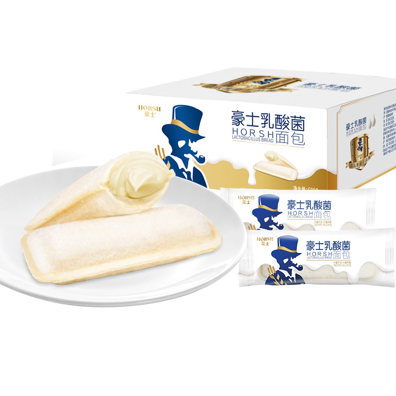 豪士乳酸菌小口袋面包整箱680g早餐酸奶蒸蛋糕点休闲零食小吃