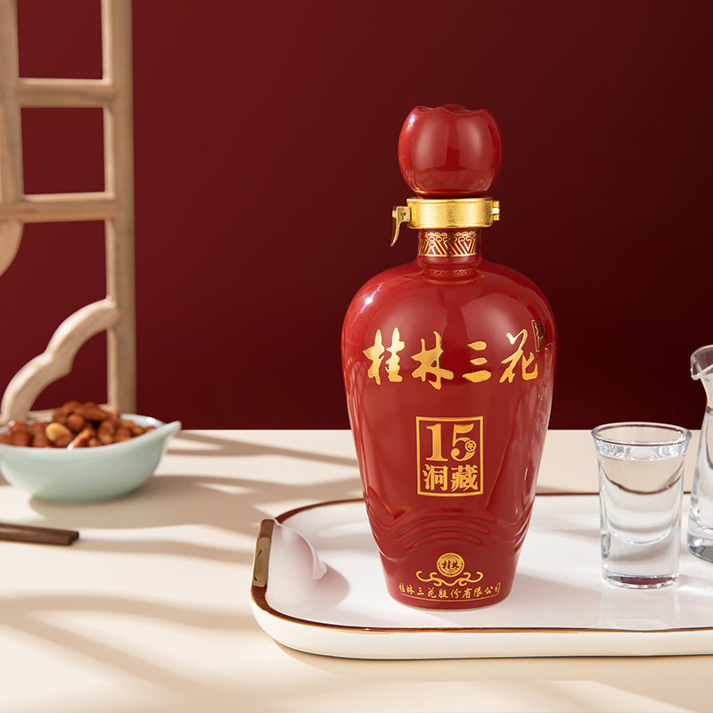 三花桂林香型白酒广西花酒52度15年洞藏500ml国产白酒