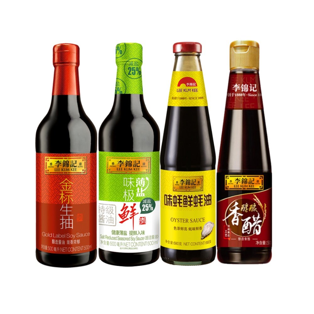 500ml 李锦记金标生抽盐味极鲜味蚝蚝油680g 香醋酱油