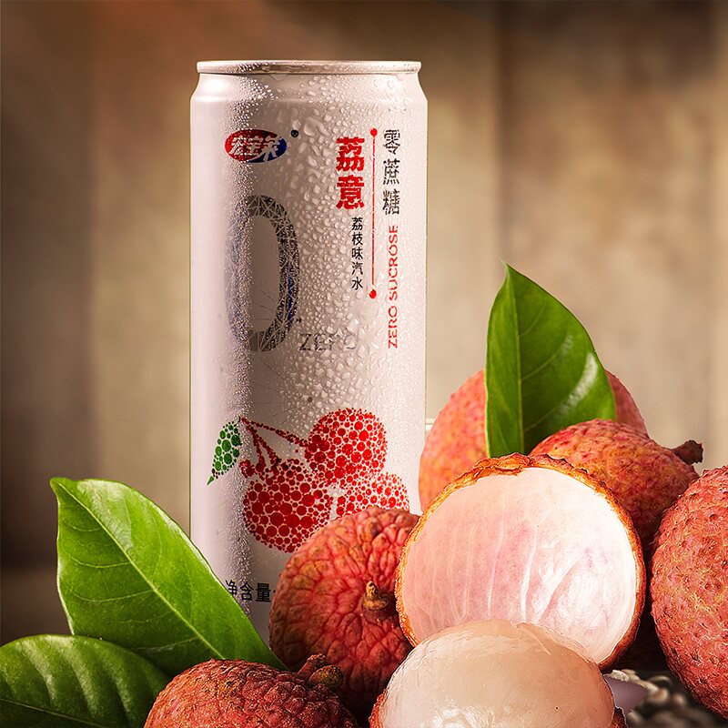 宏宝莱荔意0蔗糖荔枝味汽水330ml*12罐