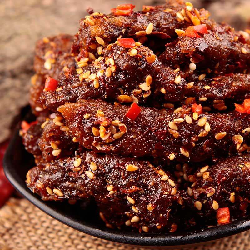 蜀道香麻辣牛肉干168g独立小包装四川特产休闲零食小吃手撕牛肉粒