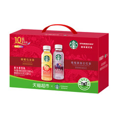 Starbucks/星巴克桃桃乌龙+莓莓黑加仑果汁茶饮料330ml*10瓶礼盒价格比较