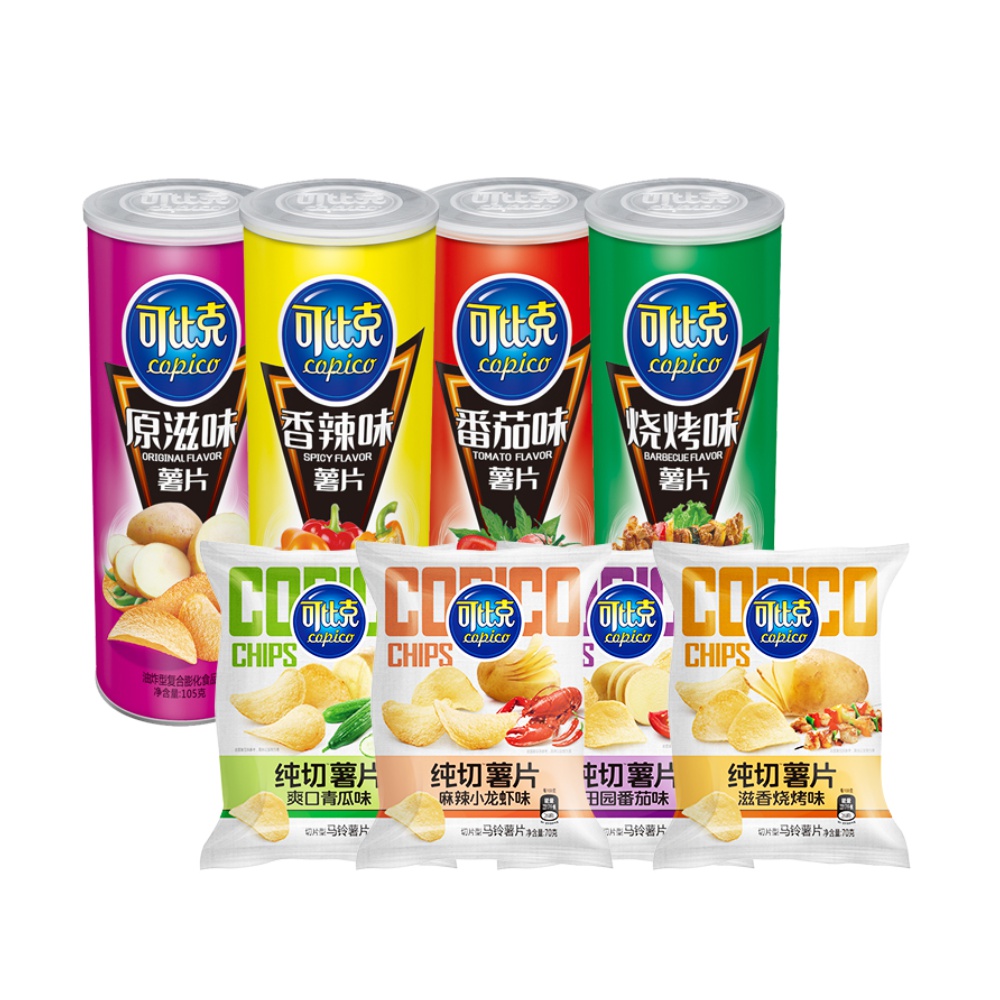 可比比克薯片天猫定制礼盒盒装700g休闲零食膨化食品