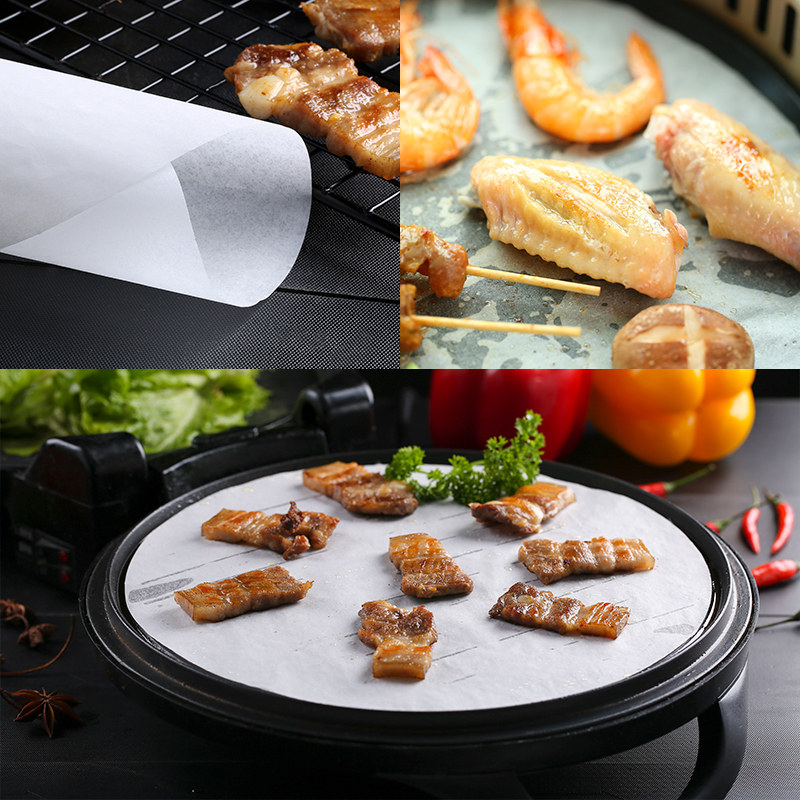 烤乐仕烧烤纸烘焙硅油纸圆形家用调理纸100张吸油纸8寸蛋糕纸垫